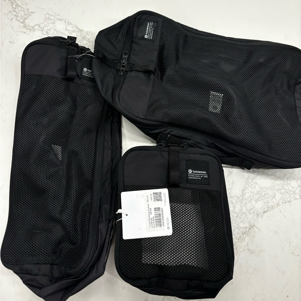Travel packing cubes 3 pack color black ONE SIZE